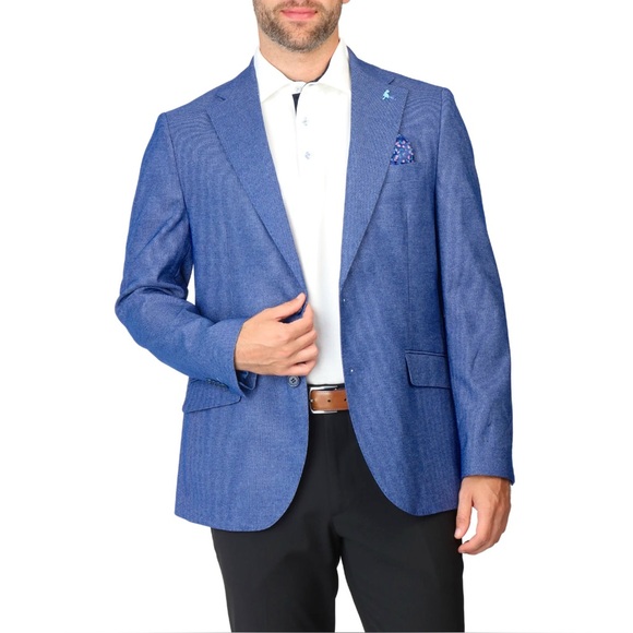 Tailorbyrd Other - Tailorbyrd Blue Sports Coat Printed Pattern Blazer Mens 44L